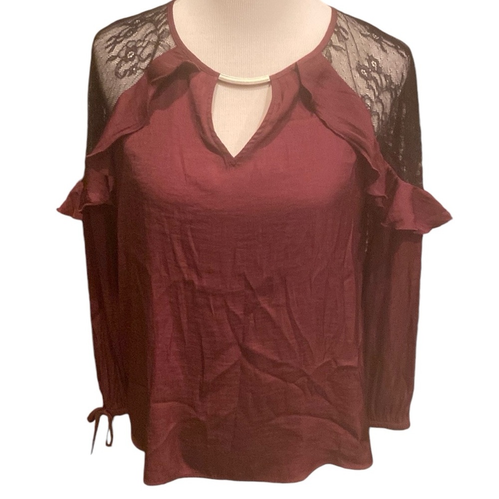 Maurices Maroon Pullover Blouse